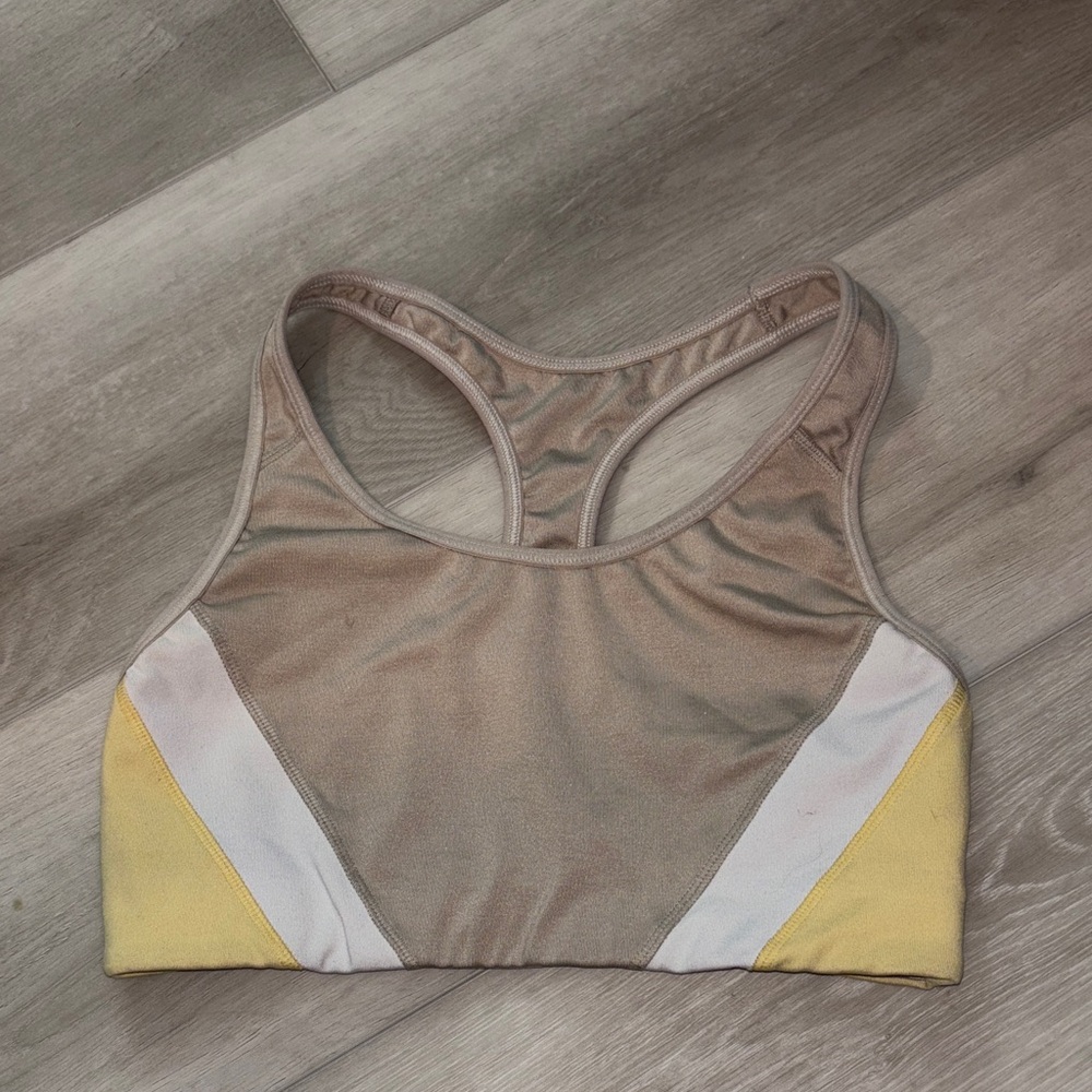 Old Navy Tan and Yellow Sports Bra